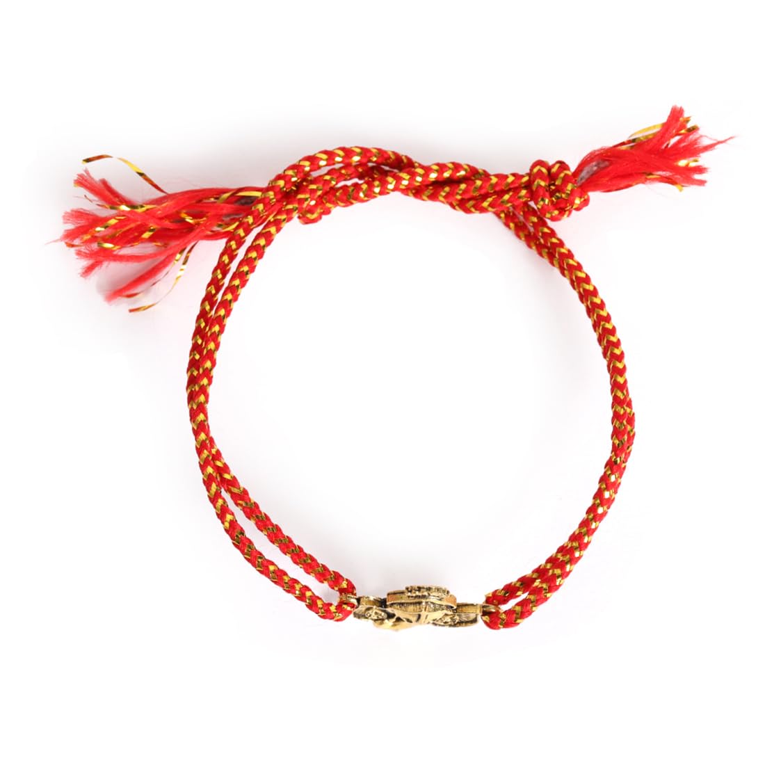 El Regalo OM Ganesha Red Thread Rakhi for Brother/Bhai/Bhaiya- Auspicious OM/Aum, Ganesha Rakhi with Roli Chawal Shagun, Rakhi Message Card in Rakhi Gift Box (Ganesha Red)