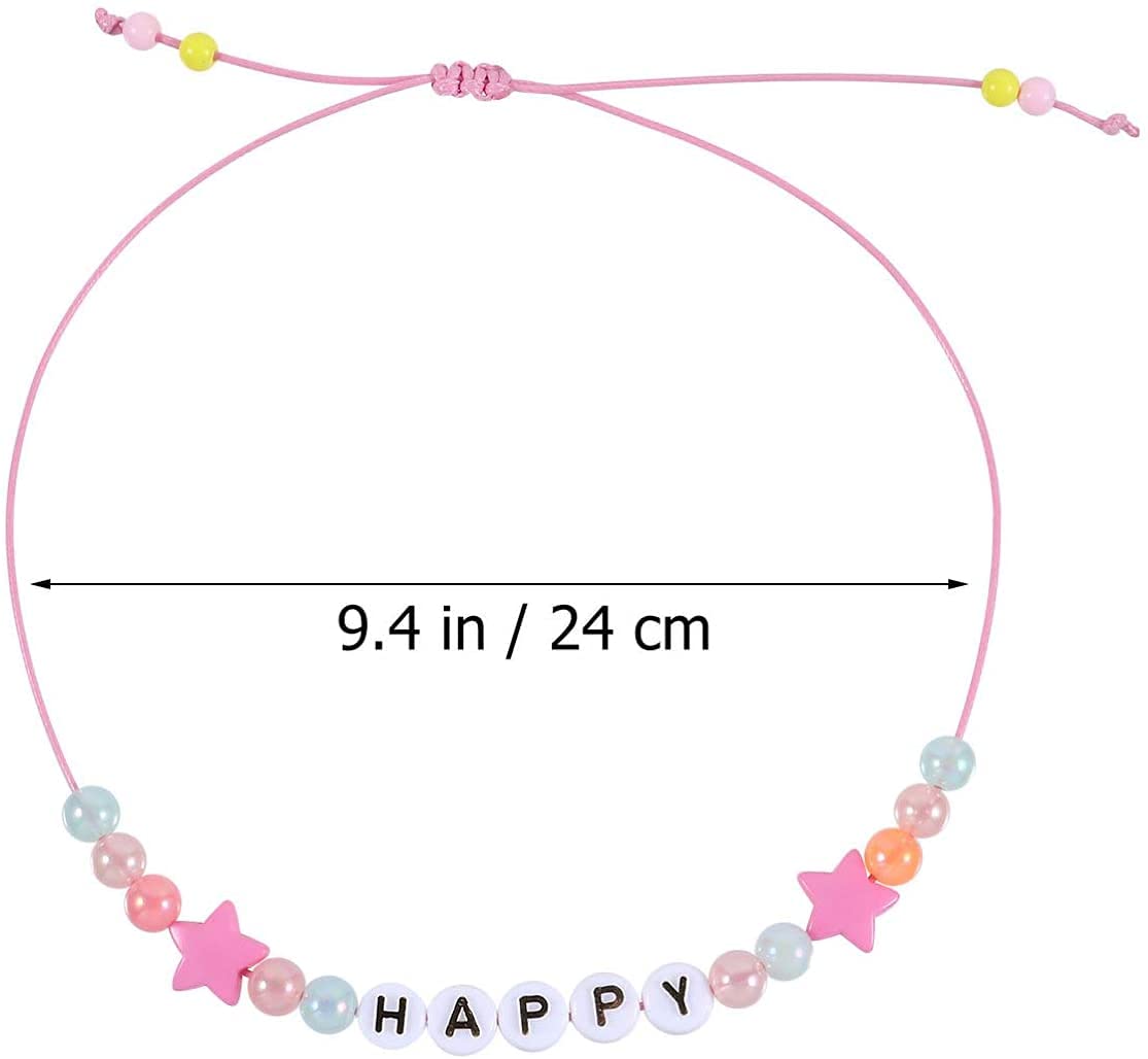 El Regalo 2 PCs Cute Handmade Princess Necklaces for Girls/Kids/Toddlers | Adjustable Beaded Princess 2 Necklaces Set for Girls/Kids