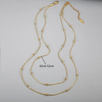 El Regalo Stainless Steel Double Layers Satellite Beads Chain Necklace- Anti Tarnish, Waterproof Golden Beads Station Chain Necklace for Women Girls