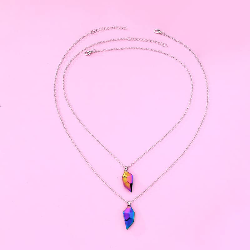 El Regalo 2 Pcs Magnetic Heart Couples Jewelry- 2 Pcs Glossy Heart Necklaces For Best Friends/Besties/Couples For Unisex Adult