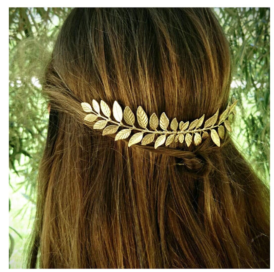 El Regalo 1PC Elegant Vintage Hollow Cutout Leaf Hair Comb - Wedding & Party Hair Accessory for Girls & Women (Gold)