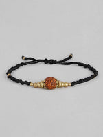 El Regalo Auspicious Rudraksha Rakhi for Brother- Lord Shiva Rudraksha Rakhi with Roli Chawal, Rakhi Message Card in Rakhi Gift Box for Bhai/Nephew (Option-3)