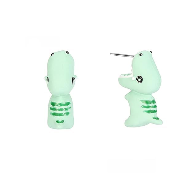 El Regalo Cute 3D Dinosaur Earrings for Girls & Women - Fun Tyrannosaurus Clay Earrings - Unique Dinosaur Biting Ear Design Jewelry - Playful & Adorable Earrings