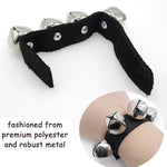 El Regalo 2PCs Jingle Bells Christmas Bracelets | Wrist & Ankle Bells for Party Favors, Musical Rhythm & Christmas Decor | Adjustable Percussion Instruments (Black)