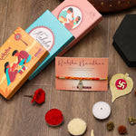 El Regalo 1 PC Moli Rakhi for Bhaiya - Rakshabandhan Moli Charms Rakhi with Message Card & Roli Chawal Shagun in Rakhi Box (Hamsa Hand Moli Rakhi)