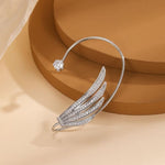 El Regalo Women's Zircon Ear Cuff Wrap No Piercing Earring- Sparkling Rhinestone Angel Wing Ear Cuffs Non-Piercing Earrings Glitter Iced Out Crystal Angel Wings Cartilage Climber Ear Wrap