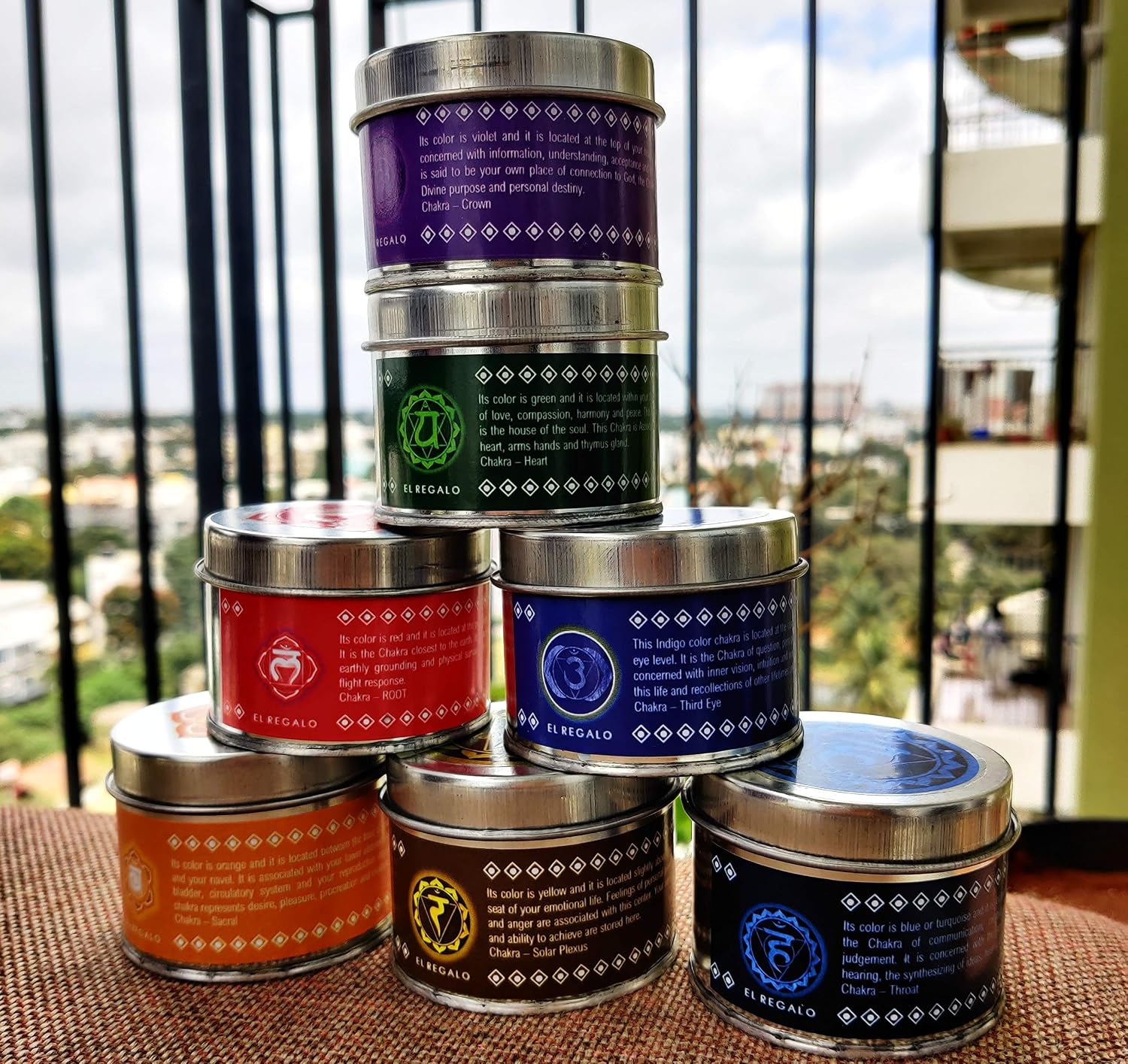 El Regalo Sacral Chakra Tin Candle/Svadhisthana Chakra Aromatherapy/Meditation Chakra Candles: Fragrances: Ylang Ylang