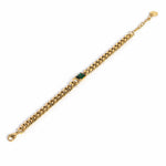 El Regalo 1 PC Stainless Steel Cuban Chain Bracelets Rakhi for Brother | 1 PC Anti Tarnish Stone Bracelet Rakhi with Roli- Chanwal, Message Card in Rakhi Gift Box for Bhai/Bhaiya (Green Stone Rakhi)