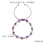 El Regalo 1 PC Evil Eye with Crystals Beads Adjustable Unisex Bracelet for Girls/Boys/Men/Women (Purple)