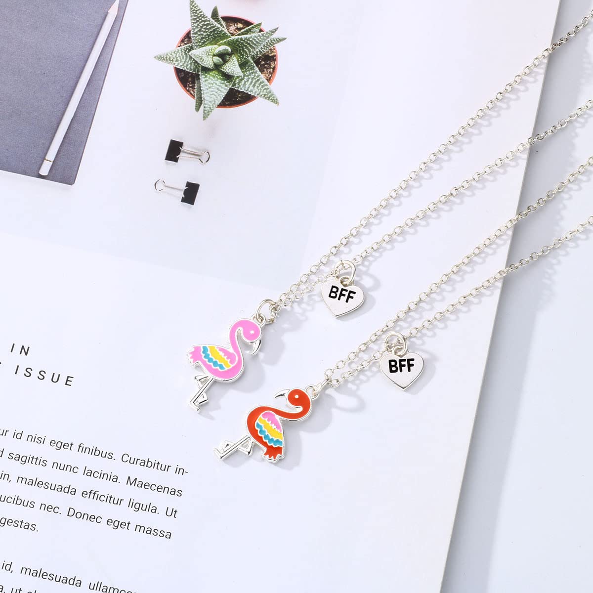 El Regalo 2 PCs BFF Best Friend Forever Split Magnetic Matching Pendant Necklaces Set- Heart, Flower, Swan etc Pendant Friendship Necklaces (BF Swan Pendants) For girls