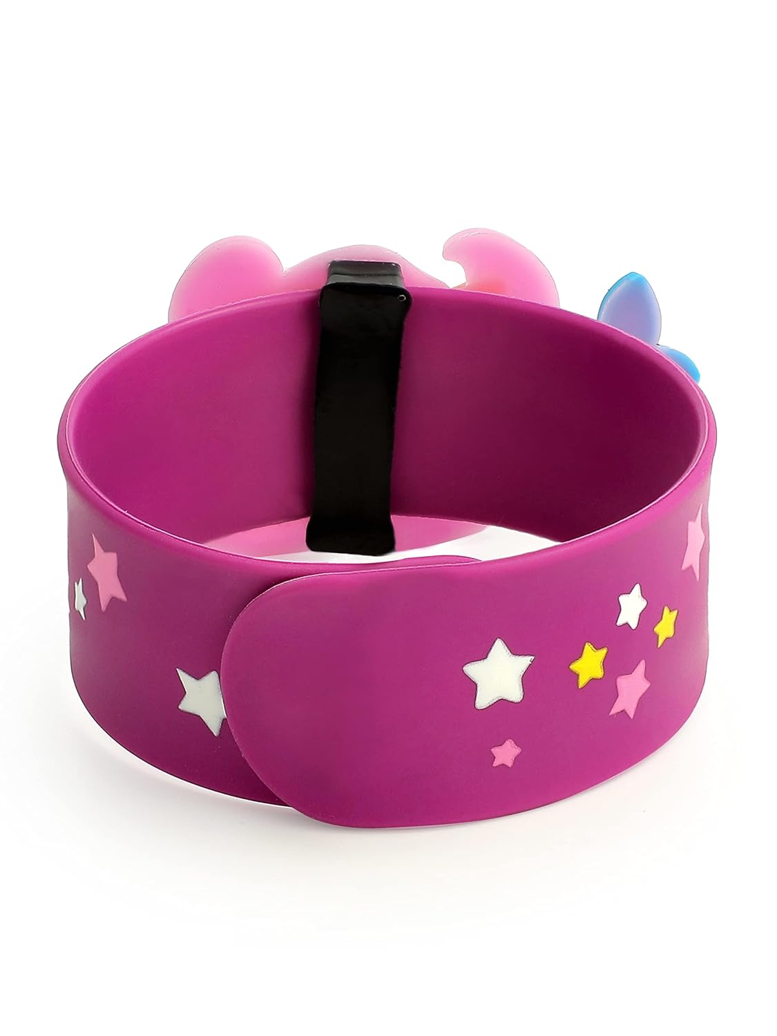 El Regalo 2 PCs Mermaid Snap Silicon Slap Wristband for Girls & Boys- Kids Party Favors, Mermaid and Stars Slap Bands for Kids Girls Boys (Magenta & Blue)