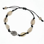 El Regalo Womens 2 Pcs Handmade Cowrie Shell Braided Bracelet Cum Anklet