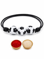 El Regalo 1PC Rakhi for Kids | Sports Balls Bracelet Rakhi for Brother- Rakhi for Sports Lover Bhai with Roli-Chawal Shagun, Message Card in Rakhi Gift Box for Kids/Adults (Option-8)