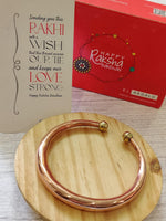 El Regalo 1 Copper OM Bracelet Rakhi for Brother/Bhai - Rakhi for Bhai with shagun, Rakhi Message Card in Rakhi Gift Box (Option-2)