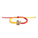 El Regalo 2PCs Red & Yellow Thread Bracelet Rakhi Combo Set for Brother- Auspicious OM, Ganesha, Shree, Trident, Damroo Mauli Rakhi with Roli Chawal Shagun, Message Card in Rakhi Gift Box (Option-2)