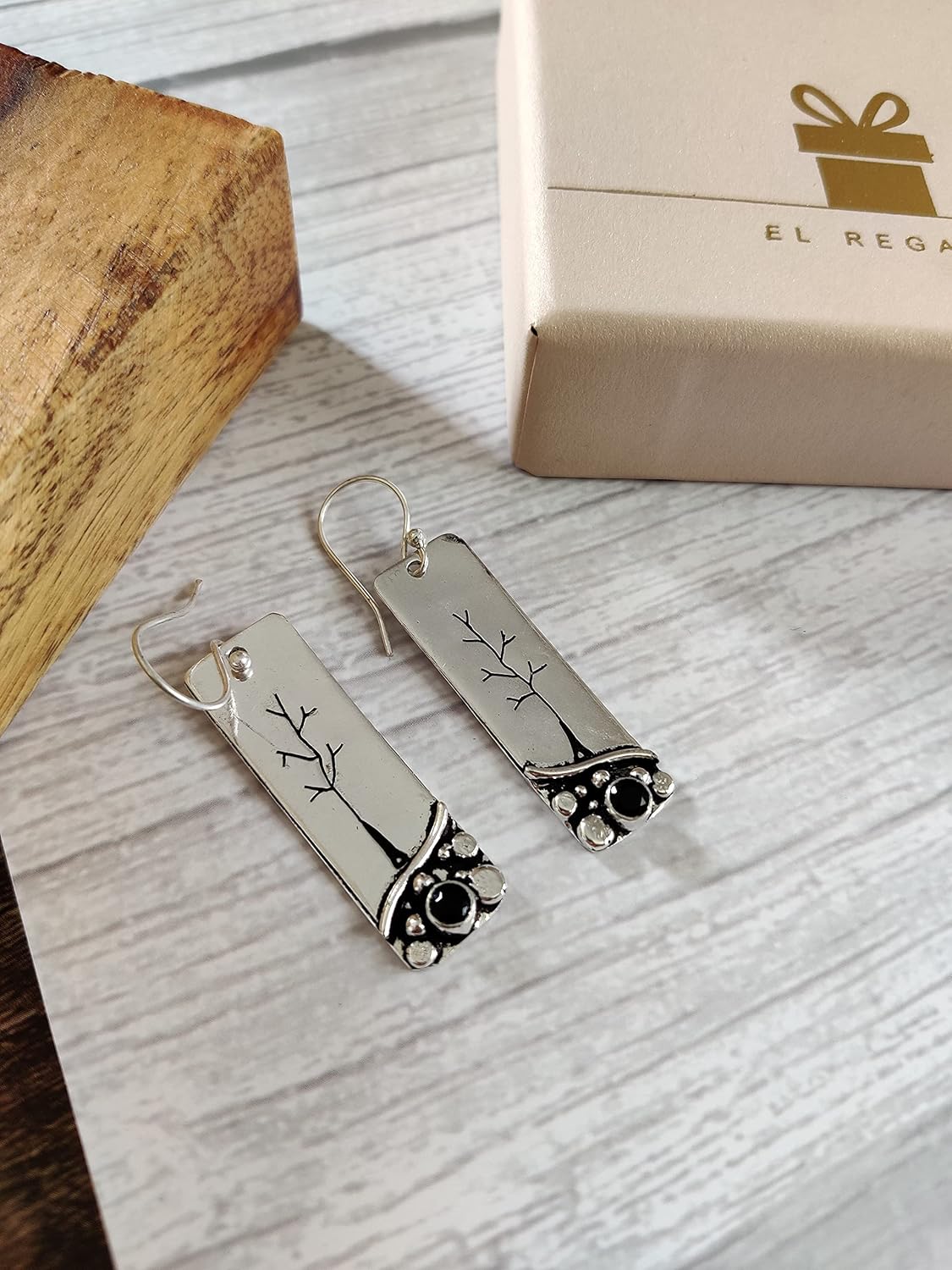 El Regalo Oxidized Statement Earrings for Girls & Women - Modern Unique Handcrafted Earring