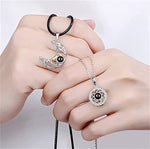 El Regalo BF Magnetic Sun Moon Matching Couple Necklace Set- Best Friend 2 PCs Necklaces Set for Besties/Best Friends/Couples (Silver) For Unisex Adult