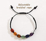 El Regalo 7 Chakra Unisex Bracelet | Stone Yoga Reiki Healing Crystal Braided Rope | Energy Balancing Beads for Chakra Balancing