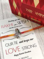 El Regalo 925 Sterling Silver OM/Trident Rakhis for Brother/Nephew/Niece - Real Silver OM Rakhi for Babies/Kids/Men (Trident Shank Silver Rakhi)