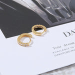 El Regalo 3 Pairs Dainty 14K Gold Plated Huggie Hoop Earrings - Small CZ Hoop Earrings Set (8mm, 10mm, 12mm) for Women & Girls, Cartilage & Tragus Earrings