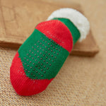 El Regalo 1 Pair Thermal Fluffy Socks for Kids- Girls/Boys - Soft Warm Fleece Lining Knitting Non-Slip Winter Slipper Socks - Christmas Santa, Heart & Giraffe (Green Christmas Socks, 3-6 Years)