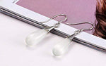 El Regalo Opal Cat's Eye Drop Earrings for Girls & Women - Valentines Day Gift for Girlfriend & Wife (White)