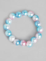 El Regalo Girls Princess Necklace Bracelet with Colorful Mermaid Shiny Beads Bow Kids Stretchy Costume Jewelry Gift Party Favors Dress up Jewelry for Little Girl Toddler (Ocean Blue)