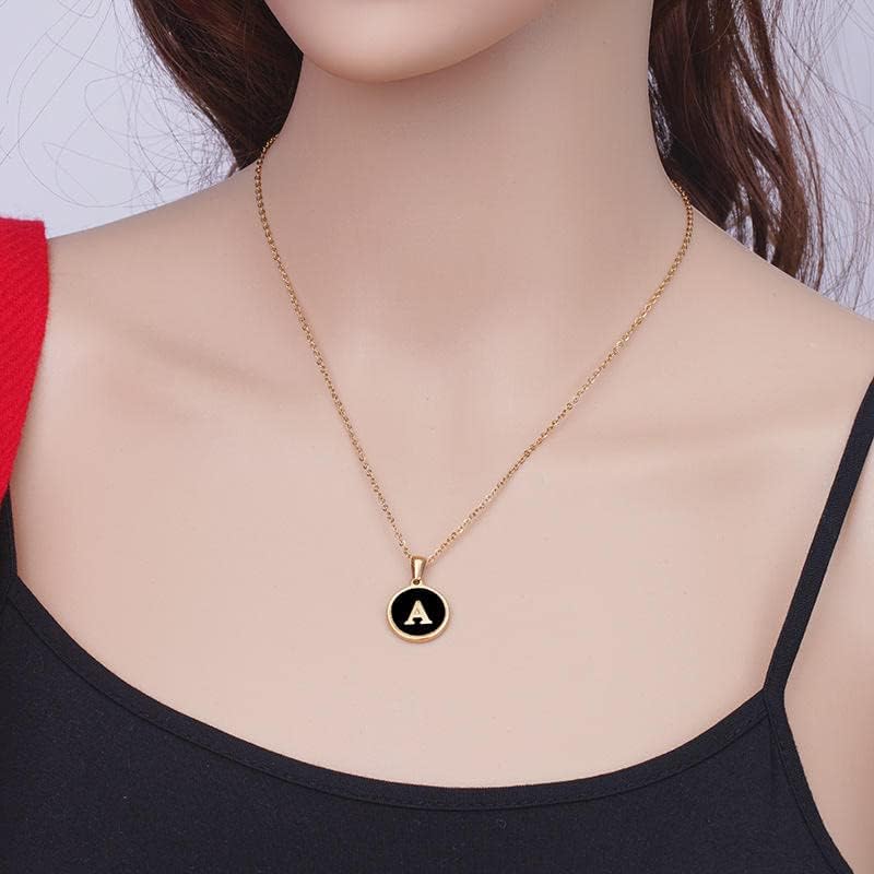 El Regalo Name Initials Personalized Unisex Pendant Necklace - Enameled Letter Small Pendant With Stainless Steel Chain (A Letter)