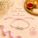 El Regalo 1PC Minimalist Infinity Rakhi for Brother- Simple Infinity Rakhi with Roli Chawal, Rakhi Message Card in Rakhi Gift box for Brother (Pink)