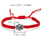 El Regalo Unisex Lucky Kabbalah Blue Turkish Evil Eye Hamasa Hand Red Macrame Rakhi Set for Bhaiya & Bhabhi (Hamasa Hands Evil Eye)