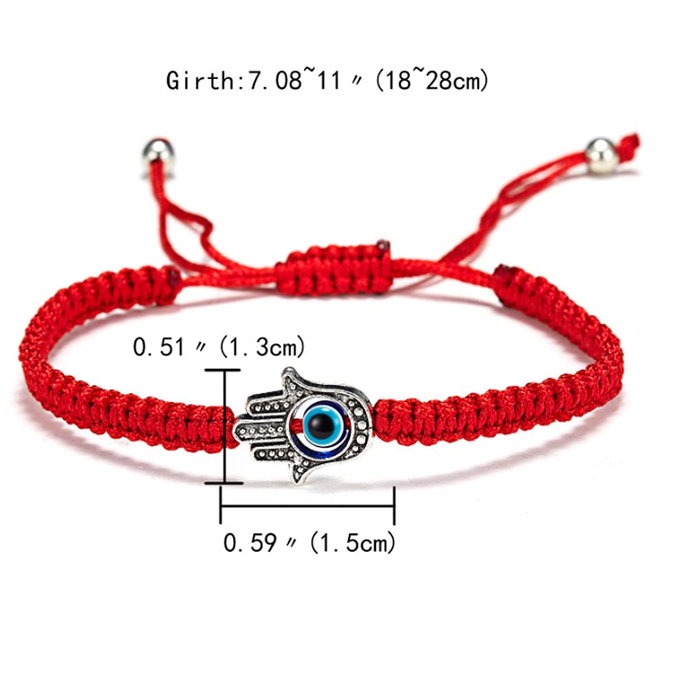 El Regalo Unisex Lucky Kabbalah Blue Turkish Evil Eye Hamasa Hand Red Macrame Rakhi Set for Bhaiya & Bhabhi (Hamasa Hands Evil Eye)