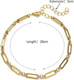 El Regalo 1 PC Stainless Steel Anklets for Women/Girls - 18K Gold Plated Paperclip Chain, Heart, Bow & Daisy Flower Ankle Bracelets - Anti-Tarnish, Waterproof Summer Beach Jewelry Gift (Style-1, 1)