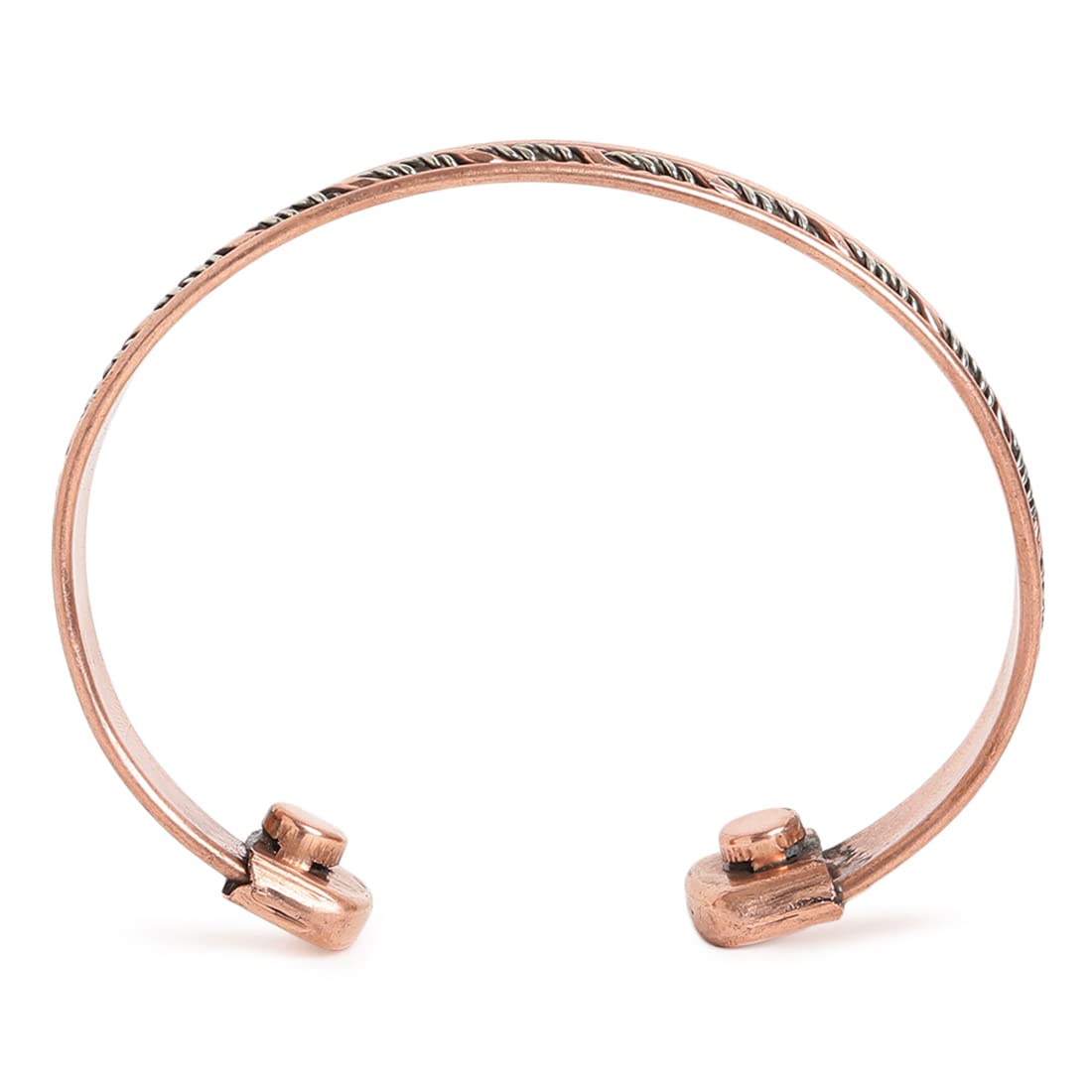 El Regalo Unisex 2PCs Pure Copper Magnetic Bracelet Combo Set for Joint Pain Relief/Arthritis - Slim Minimalist Style - Adjustable Magnetic Therapy Healing Copper Fashion Jewelry (Option-4)