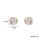 El Regalo Enamel Flower Studs Earrings for Women/Girls- Elegant White Camellia Floral Stud Earrings