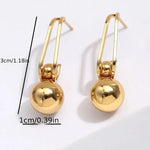 El Regalo Womens Minimalist & Trendy Golden Round Bead Earrings- Simple, Versatile Stainless Steel Stud Earrings