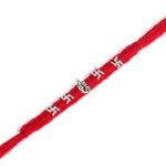 El Regalo OM Ganesha Swastik Red Moli Thread Rakhi for Brother/Bhai/Bhaiya- Auspicious OM/Aum, Ganesha, Satiya Mauli For Boys with Roli Chawal Shagun, Message Card in Gift Box