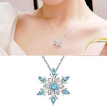 El Regalo Classy Snowflake Frozn Ocean Blue Necklace for Girls & Women | Frozn Snowflake Pendant Necklace