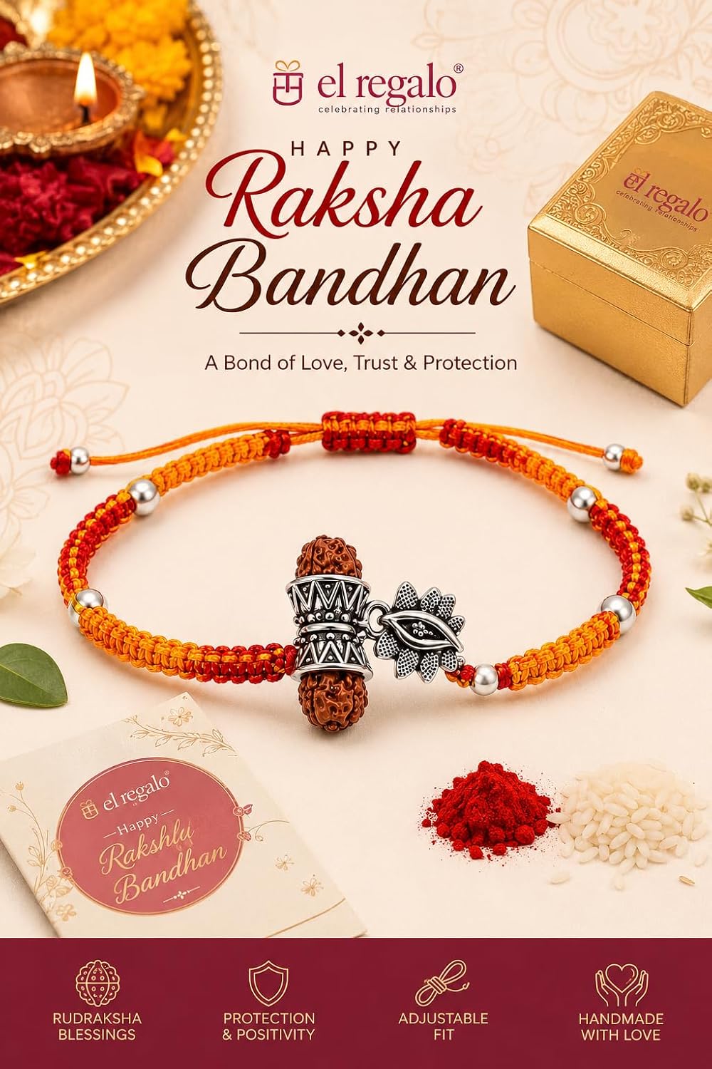 El Regalo Third Eye Rakhi for Bhai for rakshabandhan