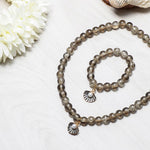 El Regalo 2 PCs Shiny Crackled Beads Kids Girls Necklace & Bracelet Jewelry Sets - Cute Kids Charms Jewelry with Sparkly Beads for Kids/Toddlers Girls (Grey Shell Jewelry)