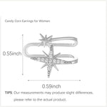 El Regalo Non Piercing, Zircon Stars Ear Cuffs- Fancy Helix Cartilage Clip On Wrap Cuff/Cartilage Earrings for Girls/Women