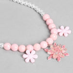 El Regalo Girls Kids Shimmering Beads Bow Shell Princess Necklace & Bracelet Sets- Acrylic Bow Star Beads Princess Necklace Bracelet Jewelry Set for Girls Kids (Option-1)