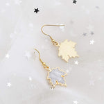 El Regalo 1 Pair Enamel Fall Maple Leaves Hypoallergenic Drop Earrings for Girls/Teens/Women (Silky Green Maple Leaves)