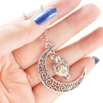 El Regalo Valentine's day gift-Glow In The Dark Moon with hanging Heart Pendant Necklace | Frozn Forest 925 Silver Plated Girls Pendant Necklace