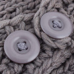 El Regalo 2 PCs Knitted Flower Warm Winter Woolen Headband with Buttons for Face Mask Cover | Cold Weather Hair Accessories Head Wrap | Winter Headbands for Girls & Women (Pack of 2) (Teal Green & Grey)