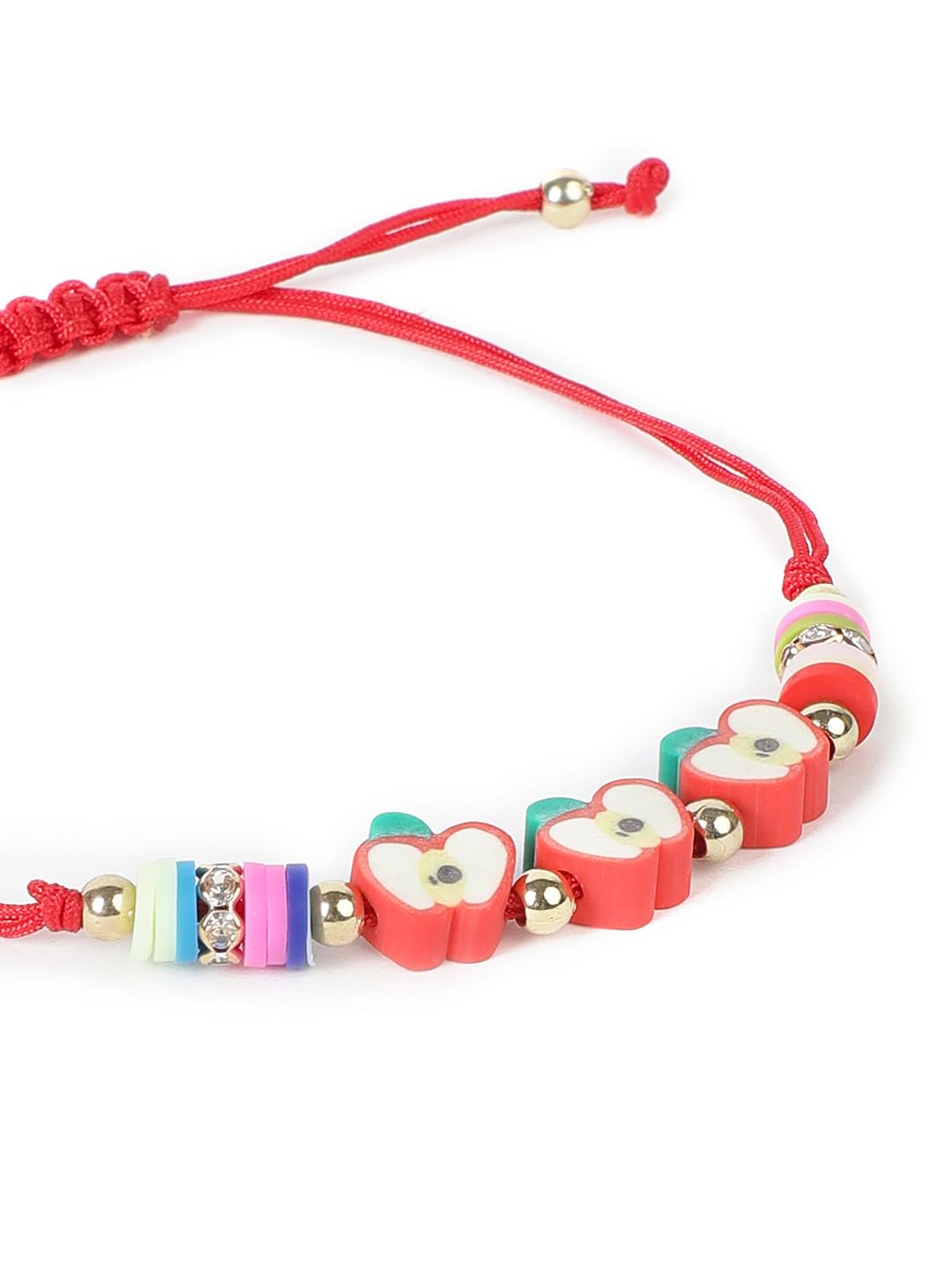 El Regalo 2PCs Cute Kids Fruits Beads Bracelet Rakhis Set for Brother/Bhai - Kids Rakhis with Roli Chawal in Gift Box - Adorable Fruit Charm Rakhis for Boys (Cute Rakhi Set-2)