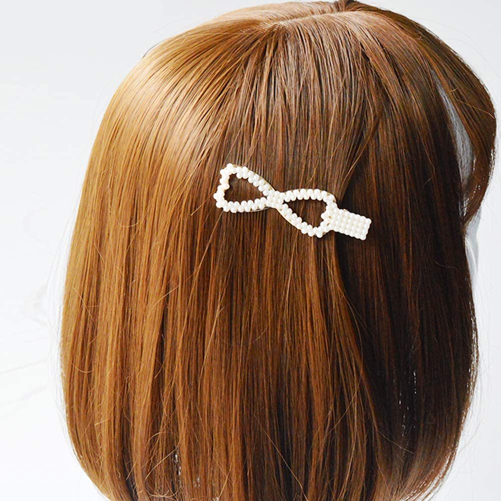 El Regalo 5 PCS Pearl Hair Clips | Large Pearls Hair Clips Pins for Women & Girls | Bridal Pearls Hair Accessories wedding Hair Clips/Tic Tac/Hairpins (Set-1)