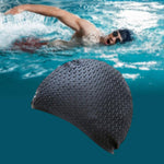 El Regalo 1 PC Silicon Bubbled Swimming Cap for Teens/Adults- Silicone Thickened Long Hair Silicone Swimming Cap (Black)