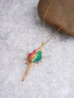El Regalo Super Elegant & Classy Electroplated Cowrie Shell Pendant with Sleek Stainless Steel Chain- Bohemian Hawaii Fashion Summer Beach Jewelry for Girls/Women (Multi-Colored)
