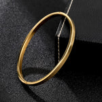 El Regalo 1 PC Titanium Stainless Steel Oval Hinged/Openable Bracelet Bangle for Girls & Women 4mm width (Gold Bangle/Bracelet)