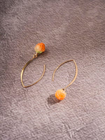 El Regalo Cute & Elegant Flower Bud Drop Long Hook Earrings- Super Elegant & Classy Gradient Color Flower Bud Earrings for Girls & Women, Contemporary Design (Marigold Yellow)